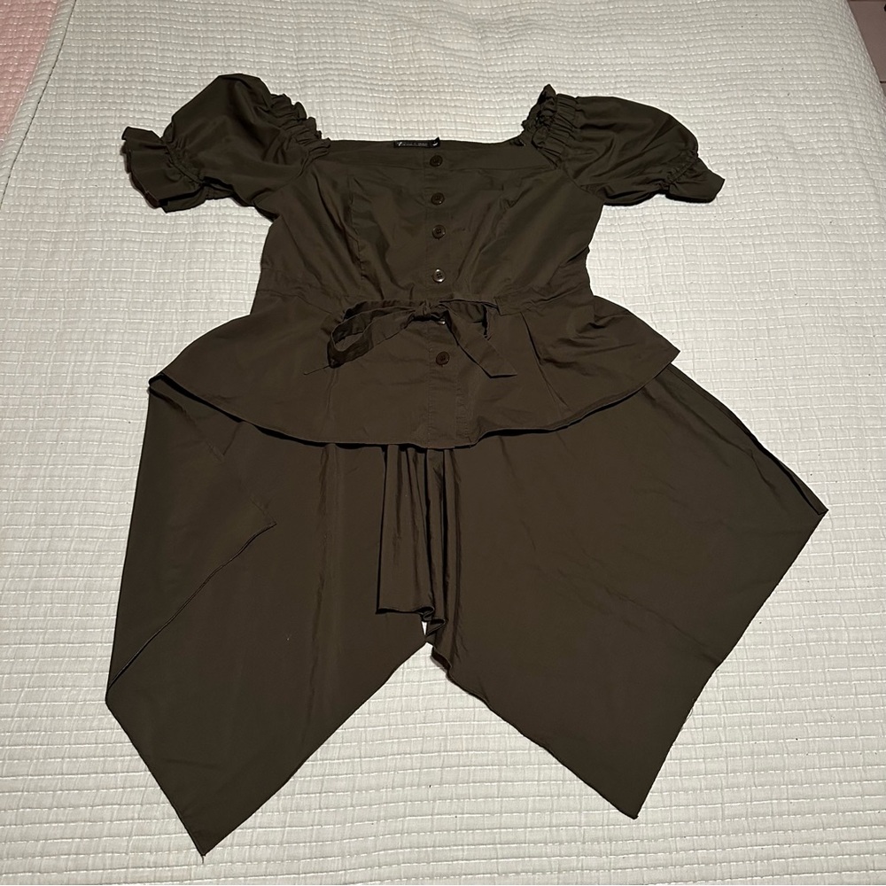 Elegant Olive Green Women's Blouse